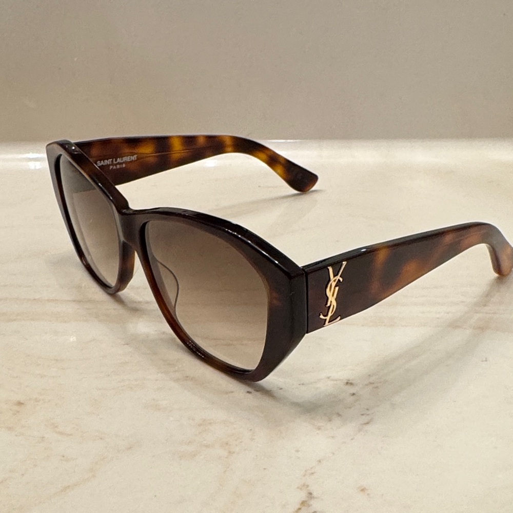 Saint Laurent Brown Tortoise Sunglasses